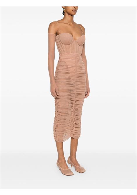 Abito midi con ruches in beige Alex Perry - donna ALEX PERRY | D1353SP